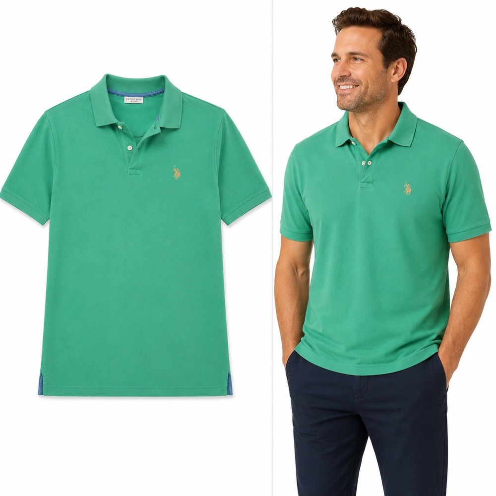 Brooks Brothers 346 Mens XL Green Pique Cotton Original Fit Short Sleeve Polo